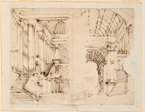 描画、舞台デザイン、階段、19世紀初頭 作： Unknown